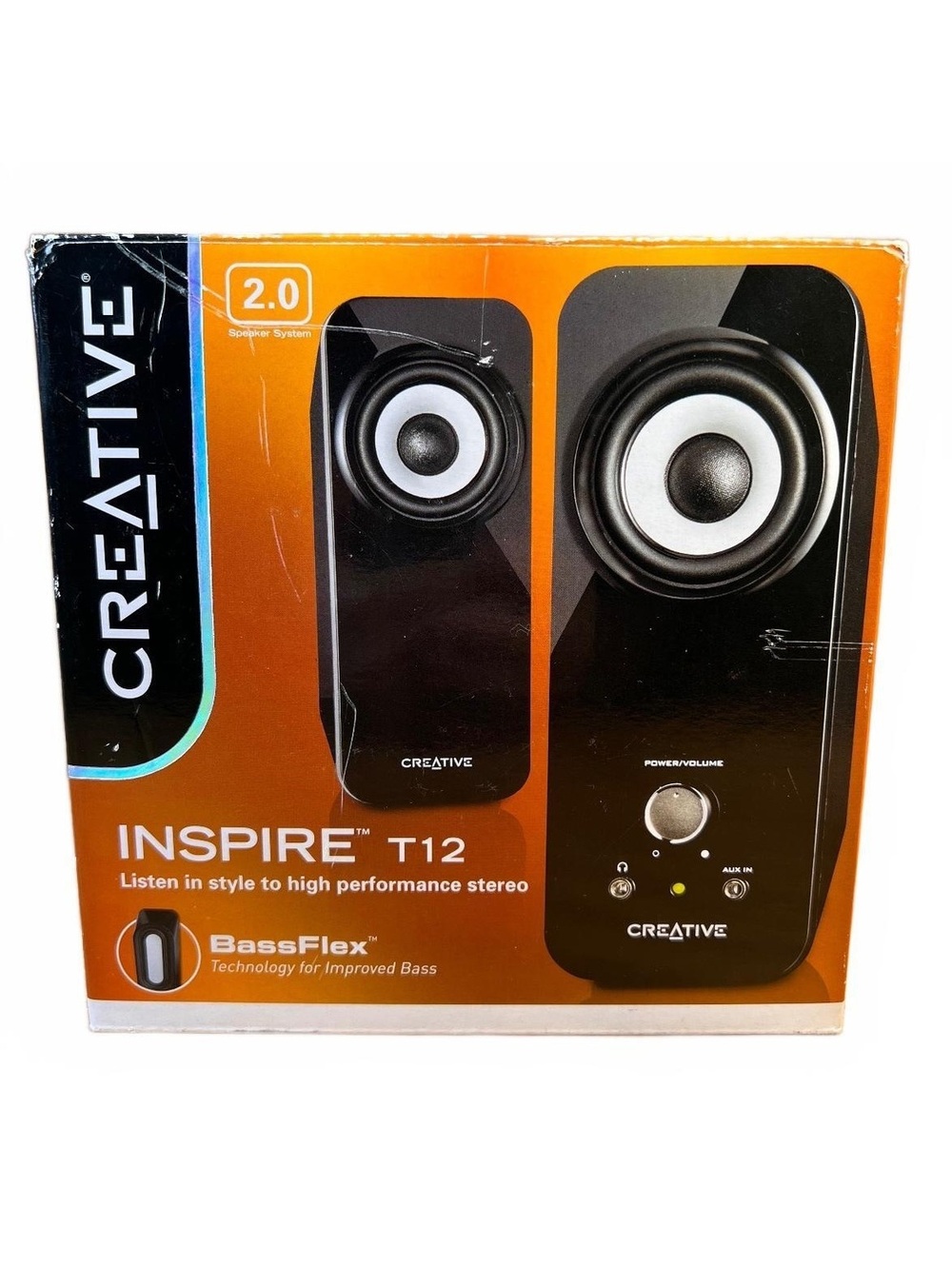 Creative Inspire T12 2.0 Speaker System with BassFlex Technology